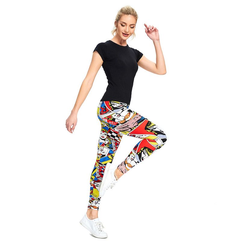 Female Fast Fashion Cartoon Anime Slim Leggings