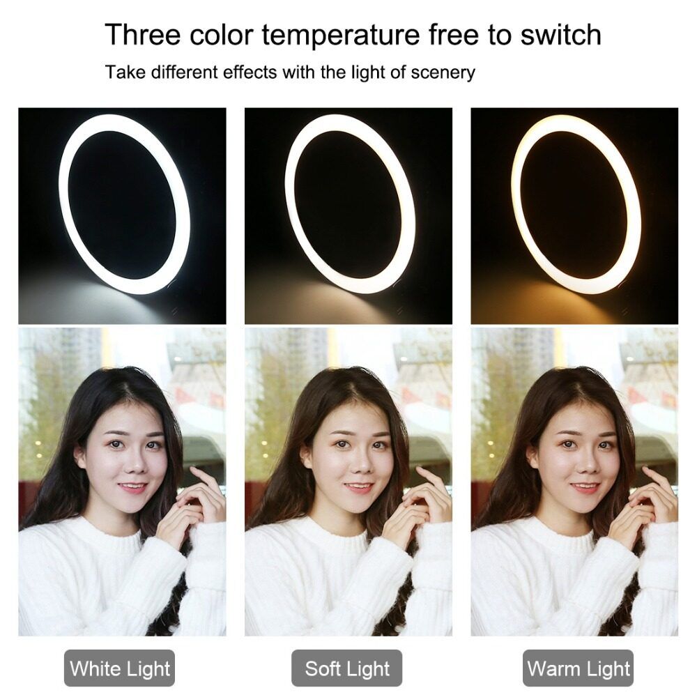 10 Inch 3200K-6500K Dimmable LED Video Ring Light With Phone Clip For Selfie Vlog Tik Tok Youtube Live Streaming
