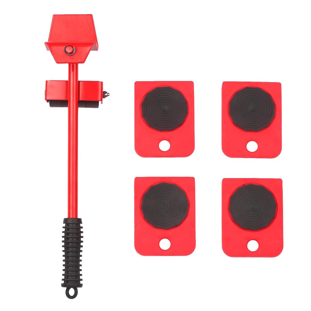 Heavy Furniture Moving Kit Easy Mover Appliance Roller Lifter Moving System with 4 Wheel Sliders Lifter Kit for Moving Sofa Cabinet Table 180 Degree Adjustable Head of Pry Bar