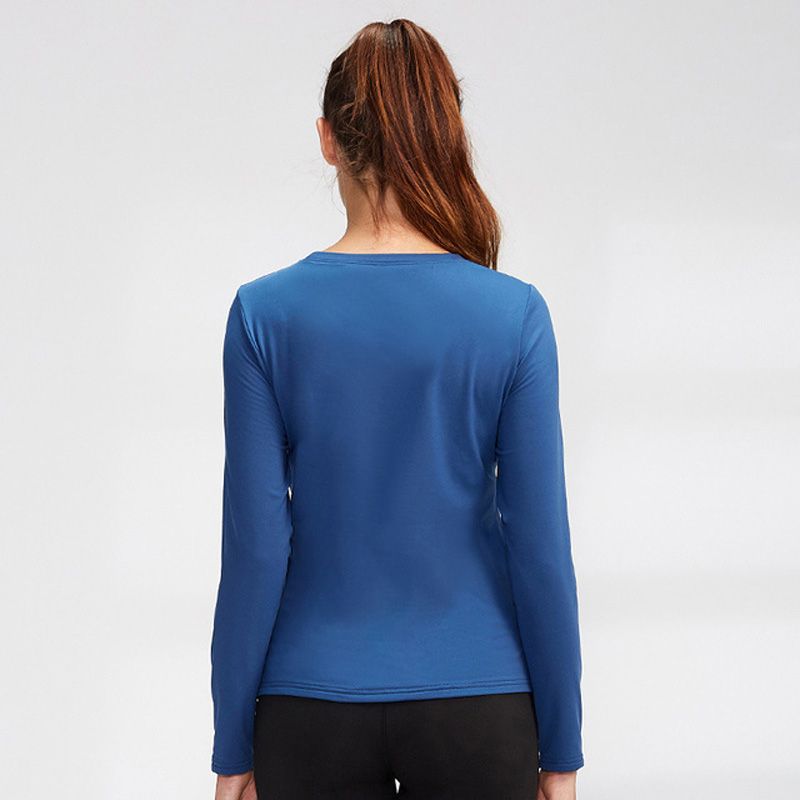Women's Sport Tops,Autumn Long Sleeve Running Gym Yoga T-Shirt（Blue）