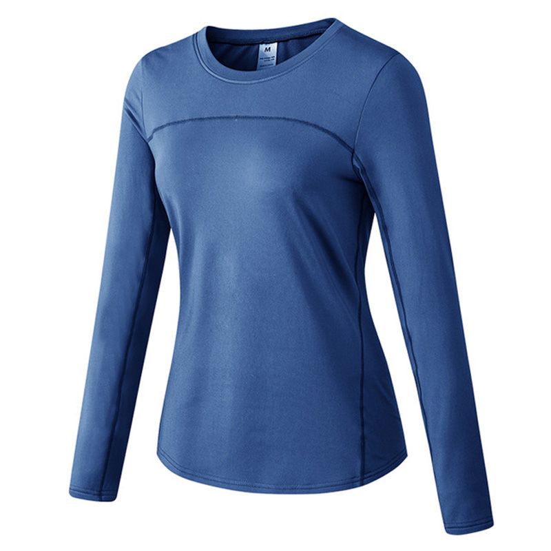 Women's Sport Tops,Autumn Long Sleeve Running Gym Yoga T-Shirt（Blue）