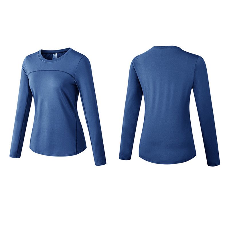 Women's Sport Tops,Autumn Long Sleeve Running Gym Yoga T-Shirt（Blue）