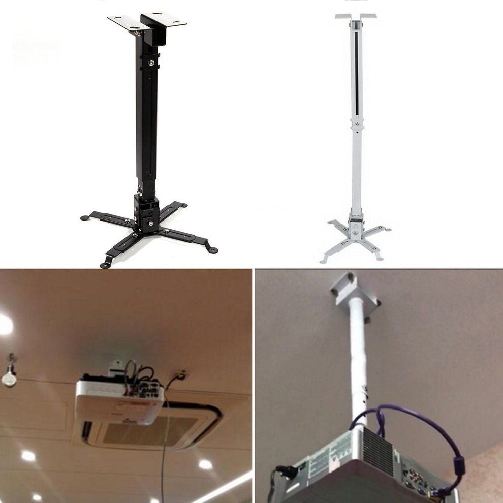 Home-Universal Projector Bracket Retractable Adjustable Ceiling Mount Wall Bracket*White