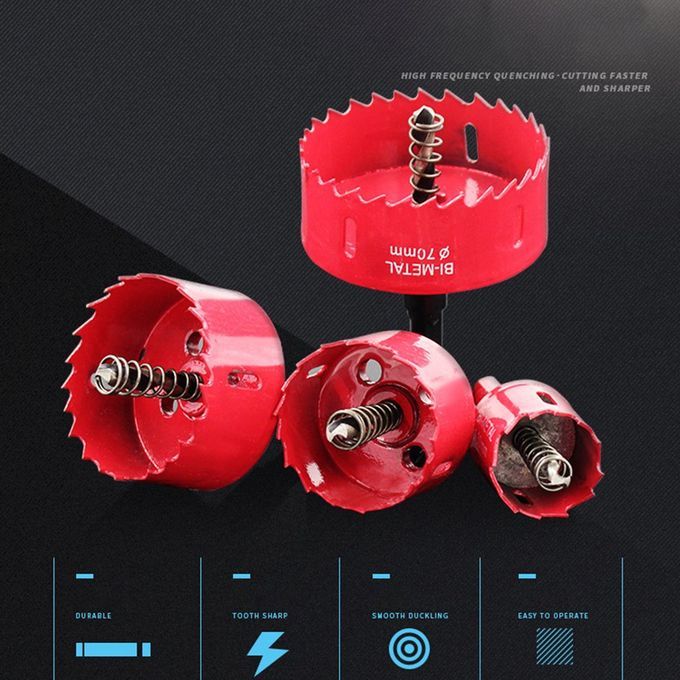Universal M42 Bi-  Hole  , Purpose Hole  , Underreamer, Pipeline Perforator Steel Iron Wood Plasti  Hole Opener Red-Red-24mm