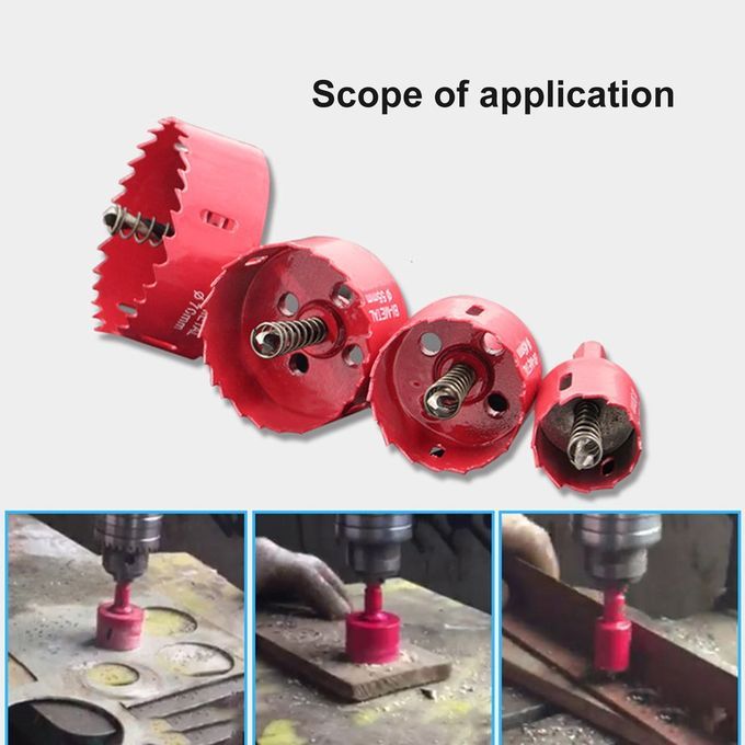 Universal M42 Bi-  Hole  , Purpose Hole  , Underreamer, Pipeline Perforator Steel Iron Wood Plasti  Hole Opener Red-Red-24mm