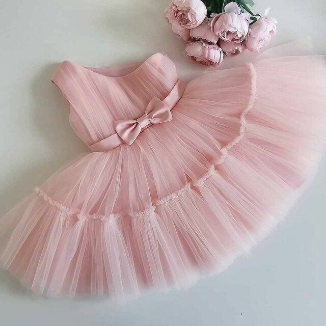 Baby Birthday Party Clothes Toddler Kid One Shoulder Dress