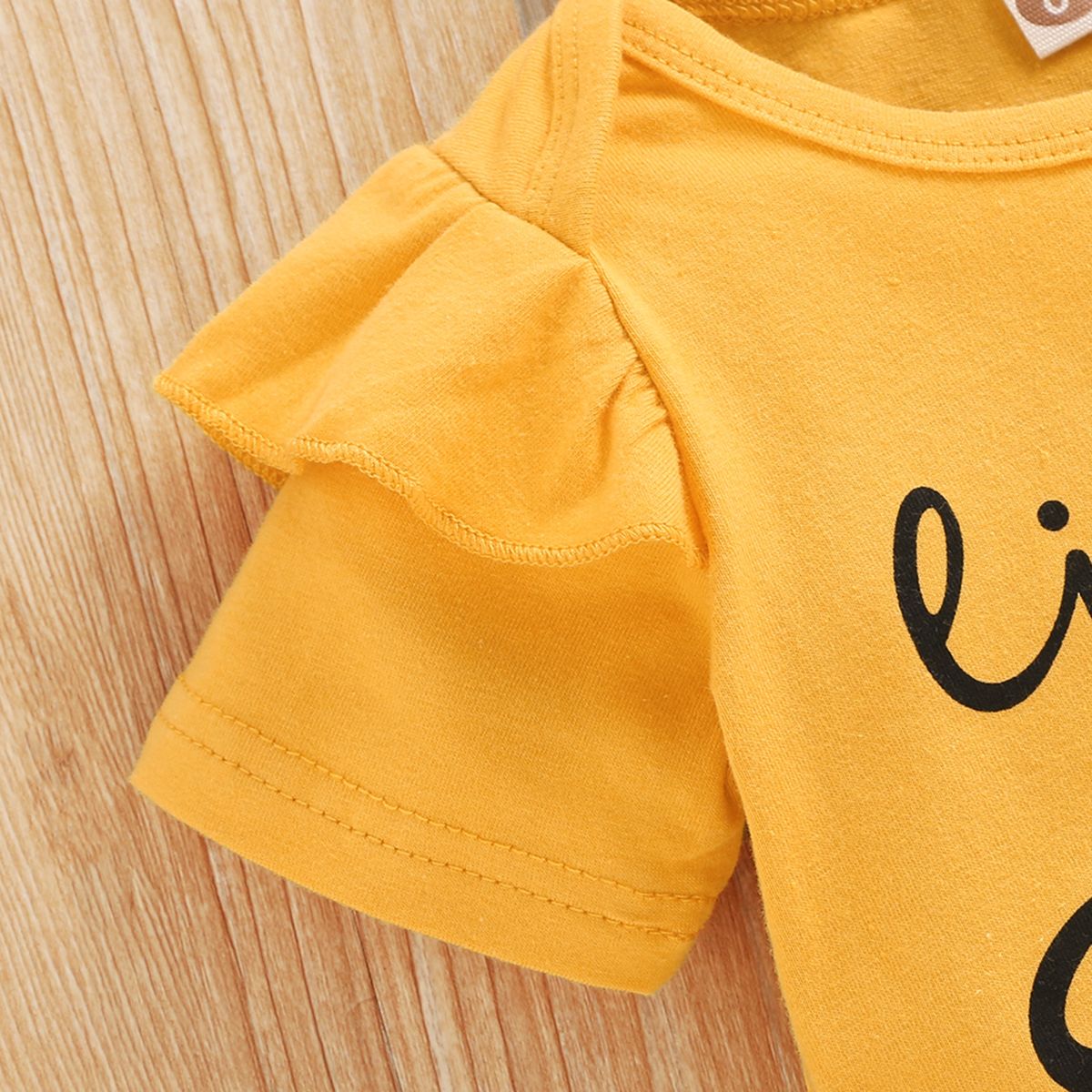 Newborn Baby Girls Sunflower Design Outfit Set Short Sleeve Bodysuit