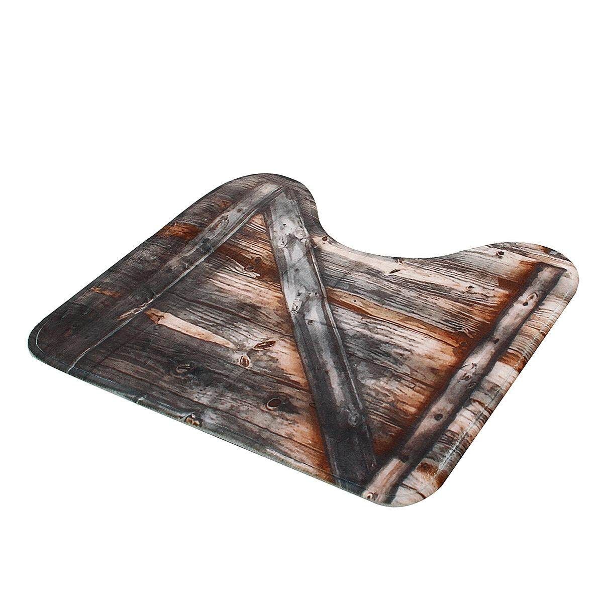Rustic Wooden Barn Door Toilet Seat Cover Toilet Mat