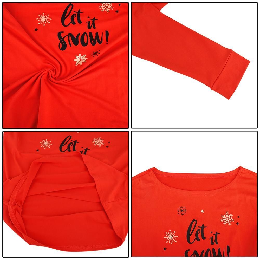 Christmas Suit With Printed Letters Long Sleeve Shirt Checkered Long Pants Casual Pajama For Women Service Suit Home Set Two Pieces