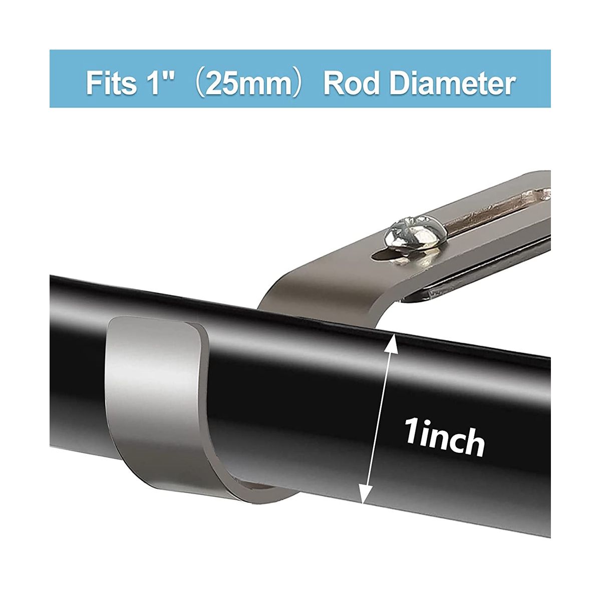 Silver Curtain Rod Brackets for Wall,Heavy Duty Curtain