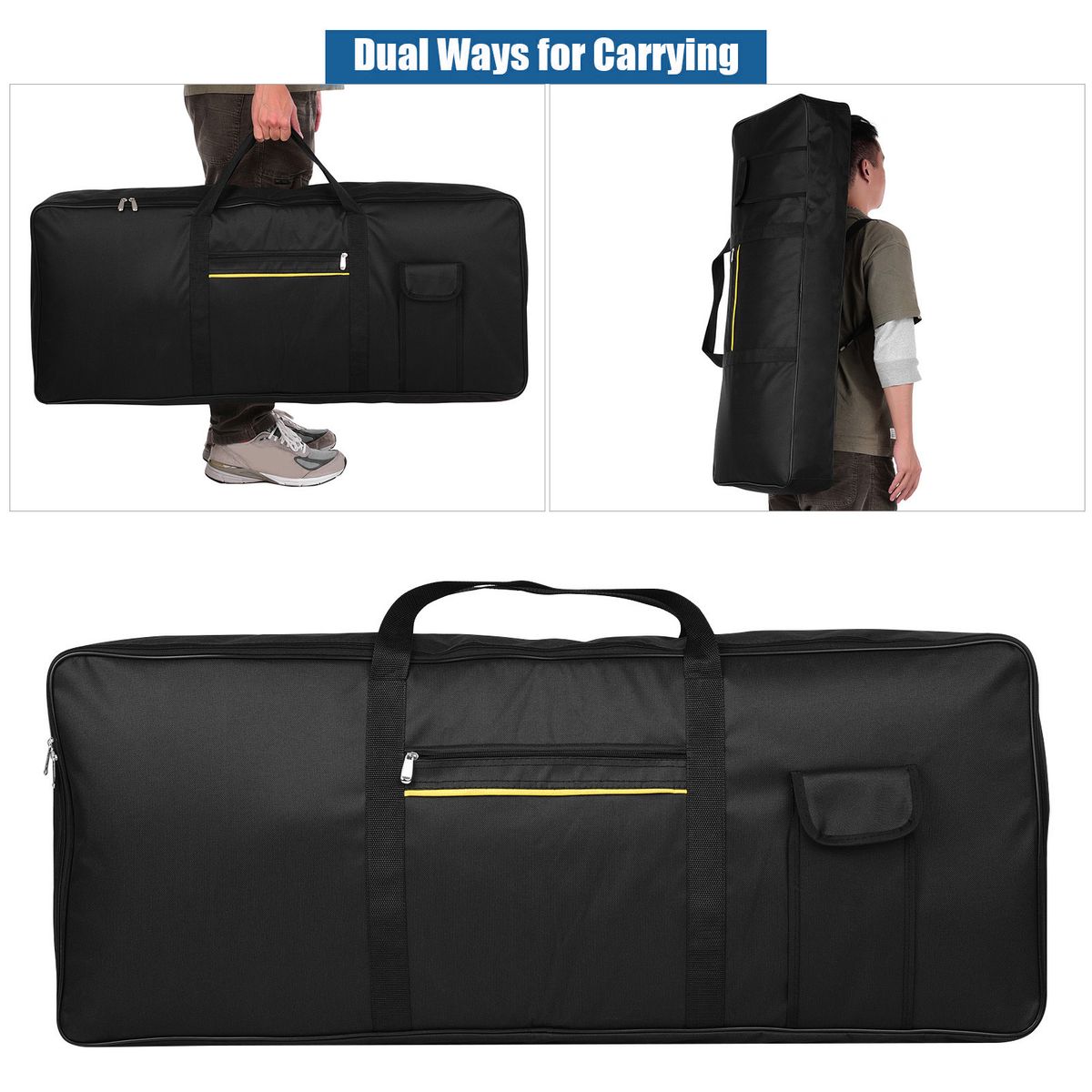 Portable 61-Key Keyboard Electric Piano Padded Case Gig Bag