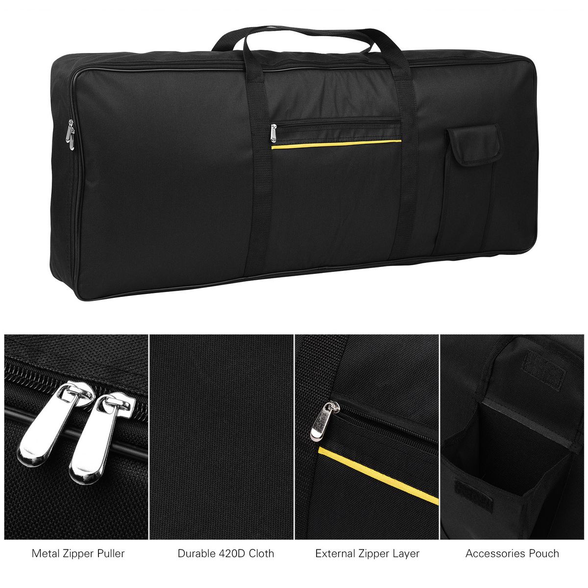 Portable 61-Key Keyboard Electric Piano Padded Case Gig Bag