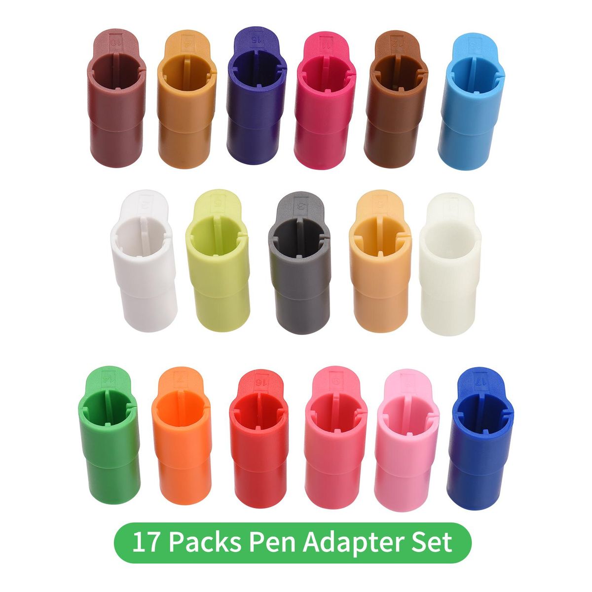 17 Packs Pen Adapter Set Marker Holder Replacement for Sharpie / Bic / Crayola / Sakura / Pilot / Pentel / Paper Mate / Mitsubishi uni-Ball Compatible with Cricut Explore Air 3/Air 2/Air/Maker/Maker 3