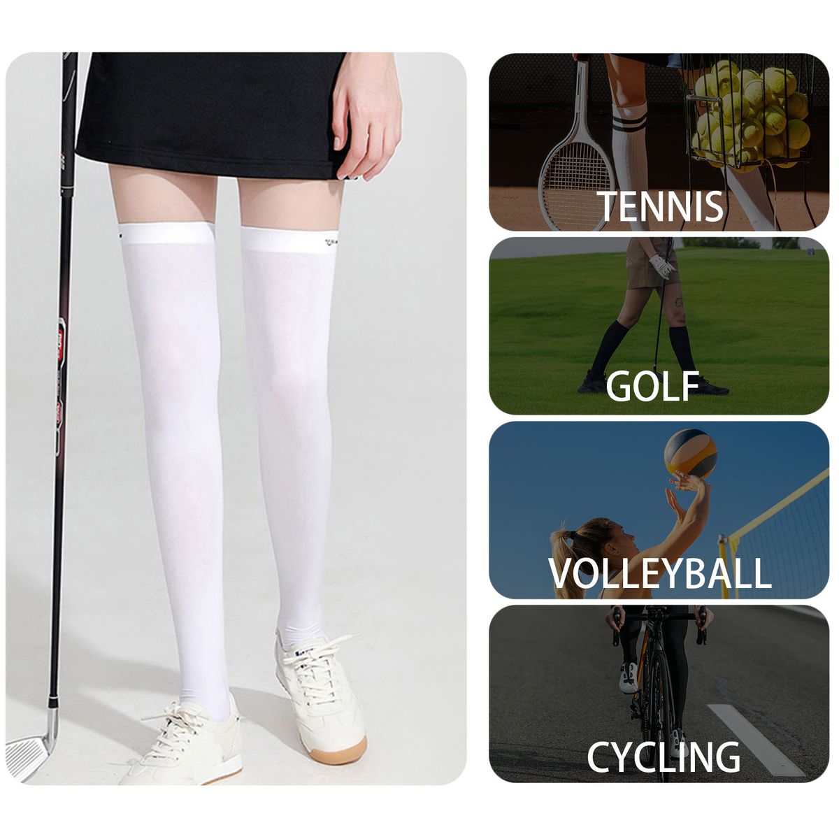 Sun Sleeves Leg Sleeves UV Protection Open Heel Cooling