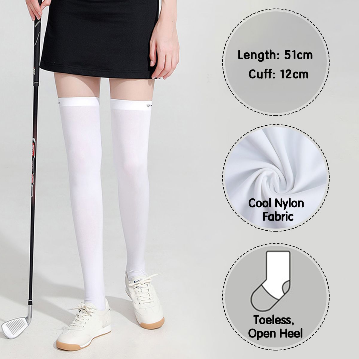 Sun Sleeves Leg Sleeves UV Protection Open Heel Cooling