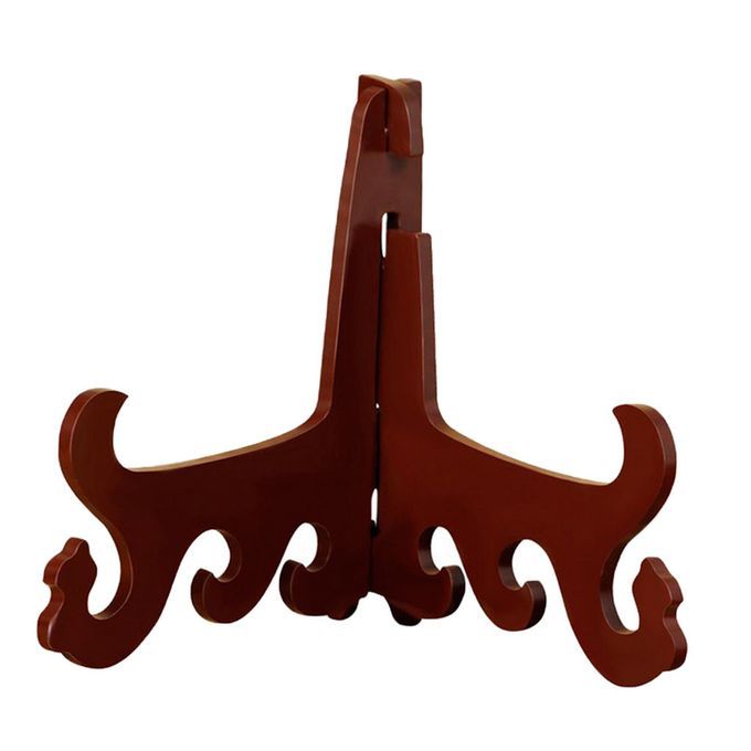 Wooden Plate Stand Rack Photo Frame Easel Holder For Collectibles