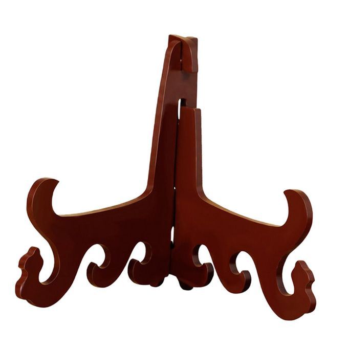 Wooden Plate Stand Rack Photo Frame Easel Holder For Collectibles