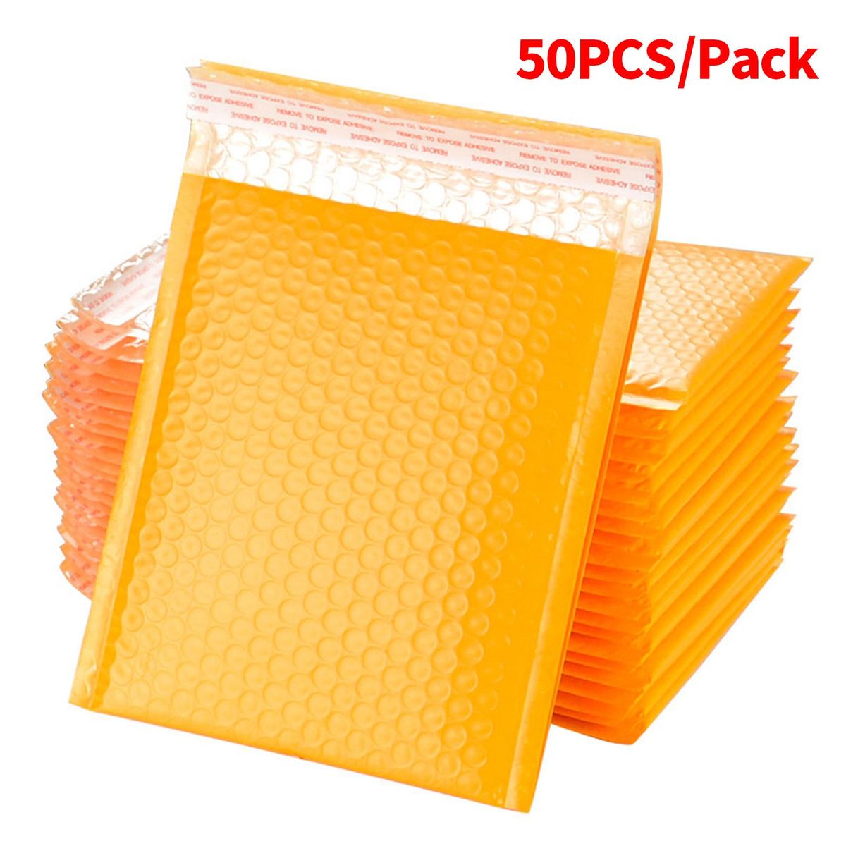 Bubble Mailers Padded Shipping Envelope Bag PolyMailer Self Seal Mailing Gift Bags for Delivery Magazine Lined Mailer 50 Pack 13x18cm/5.1x7.1in