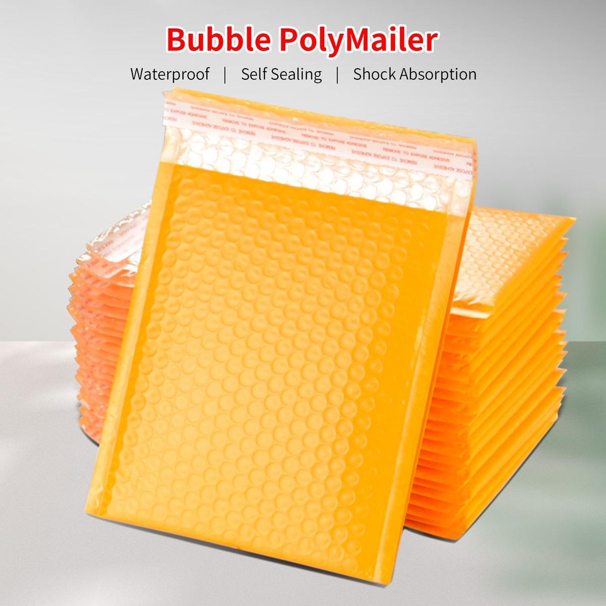 Bubble Mailers Padded Shipping Envelope Bag PolyMailer Self Seal Mailing Gift Bags for Delivery Magazine Lined Mailer 50 Pack 13x18cm/5.1x7.1in