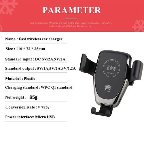 Car Phone Wireless Charger Air Vent With Phone Holder Stand
