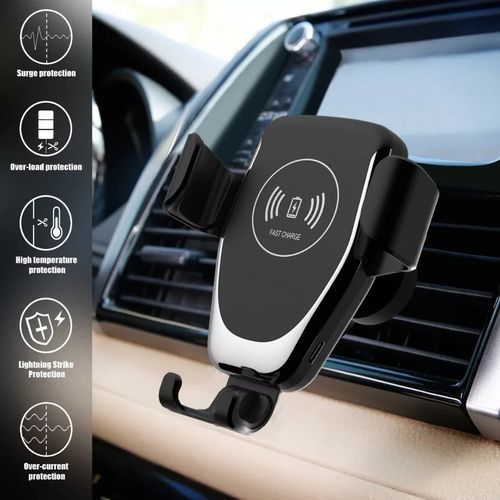 Car Phone Wireless Charger Air Vent With Phone Holder Stand