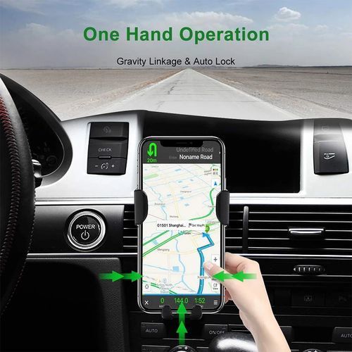 Car Phone Wireless Charger Air Vent With Phone Holder Stand