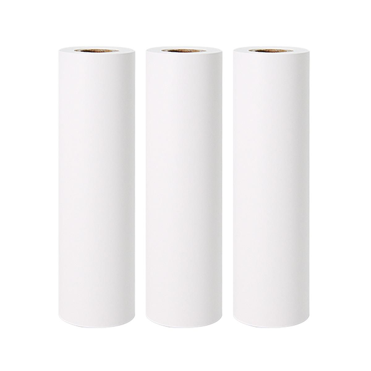 Poooli 110 * 30mm White Non-adhesive Thermal Paper Roll BPA-Free Long-Lasting 10-Years Paper for Poooli L3 Portable Thermal Printer, 3 Rolls