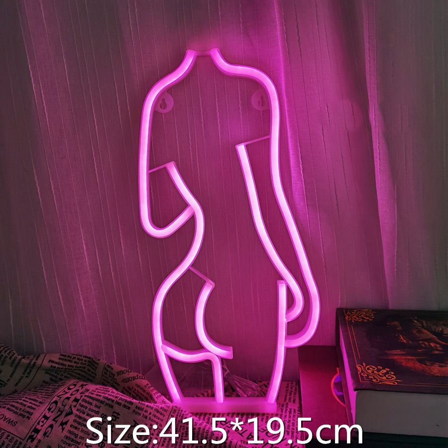 Y Woman Body Neon Sign Lights Room Wall Decor Hanging Art