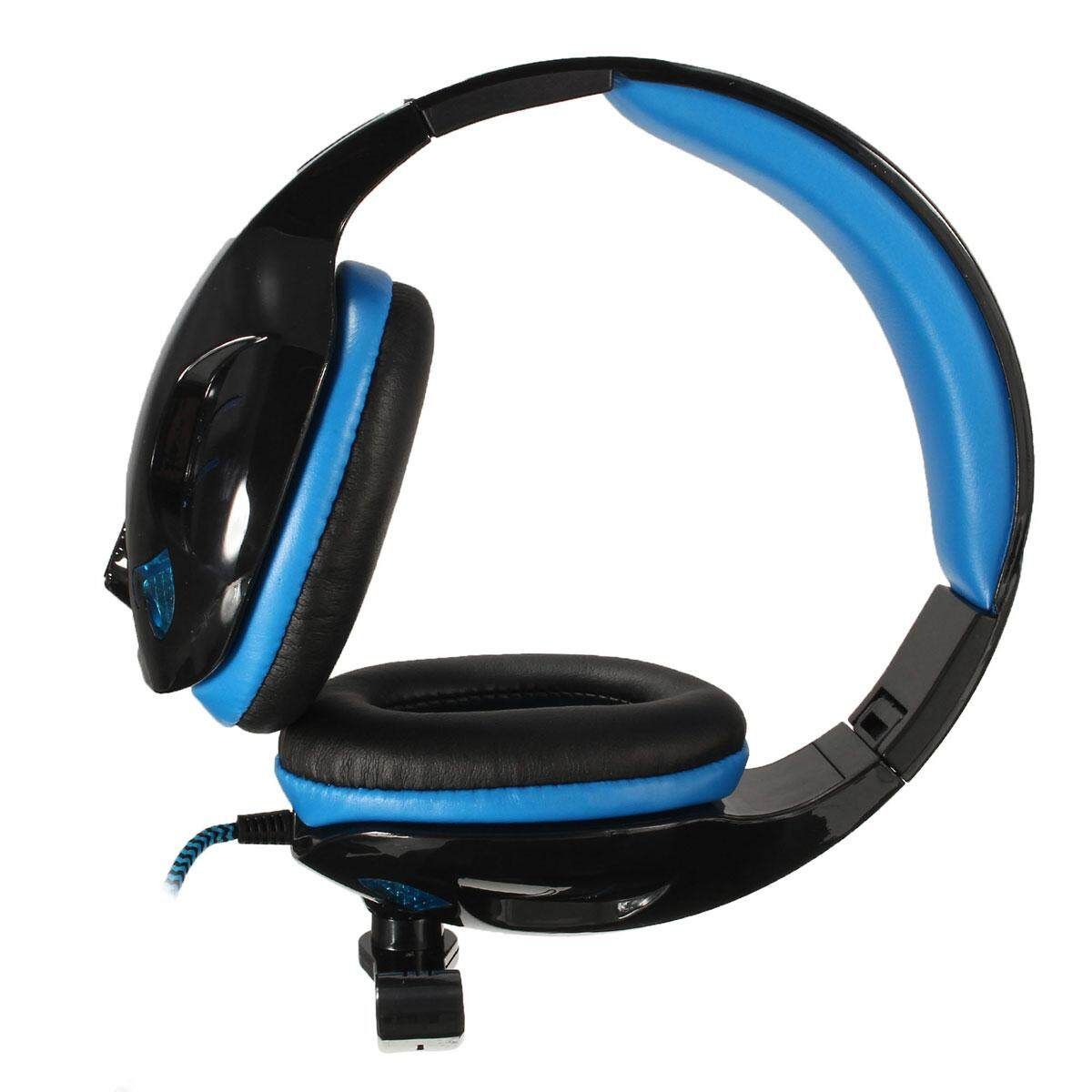 USB Gaming Kopfh?rer Headset Headband Headphone Stirnband Fur PC Laptop Computer NEW（2 For Choice） Blue (blue)