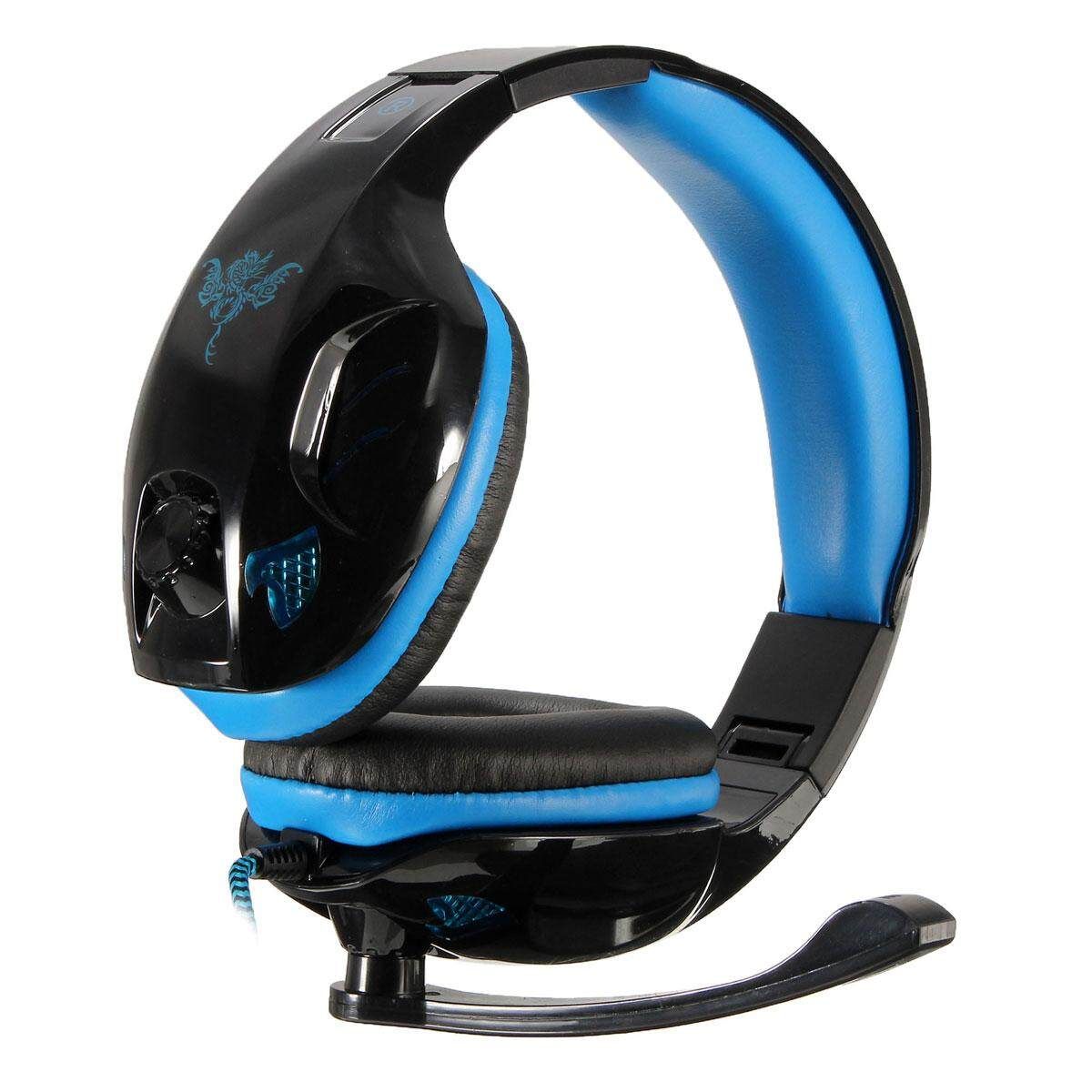 USB Gaming Kopfh?rer Headset Headband Headphone Stirnband Fur PC Laptop Computer NEW（2 For Choice） Blue (blue)