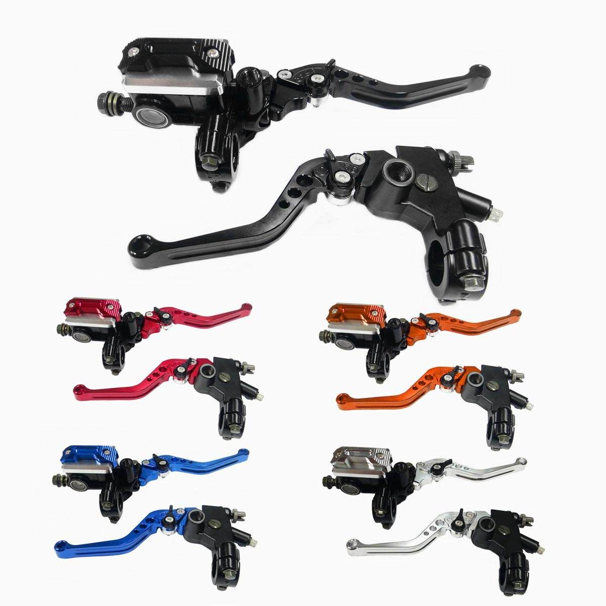 2 Pair Universal Motorcycle 7/8 Brake Master Cylinder Clutch Lever Black