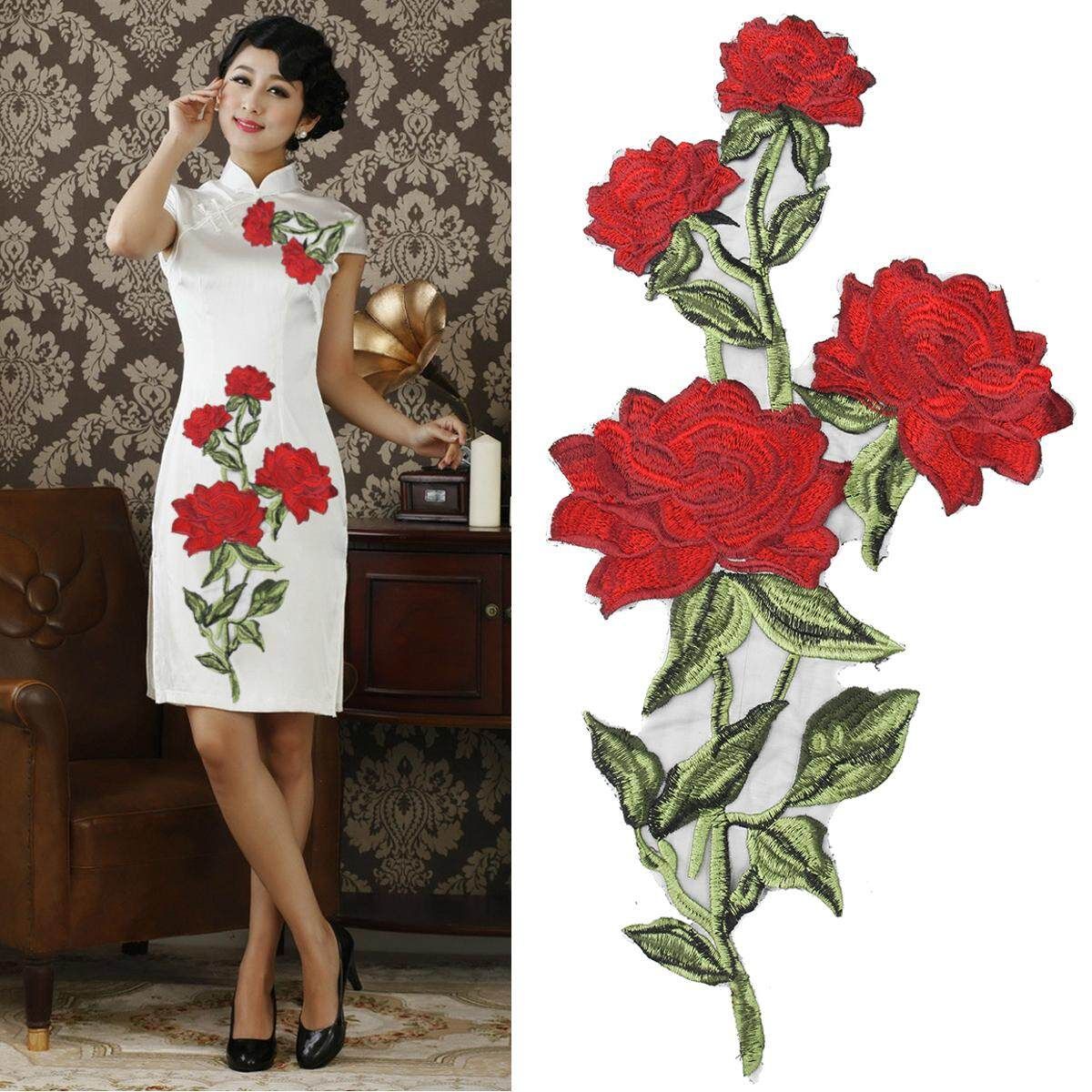 10 Pcs Large Rose Embroidery Lace Motifs Venice Applique Sew On Cloth