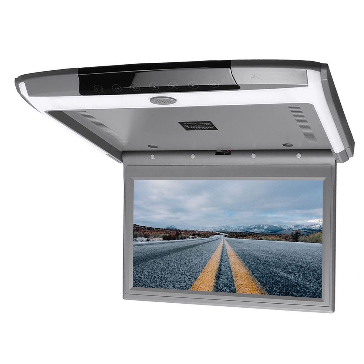 12 InchFull HD 12V 24V Screen Flip Down Roof Mount FM Radio HDMI USB Player Grey