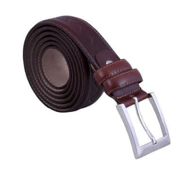 Aria Italian Leather Men's Belt MB-4165 - Coffee Brown