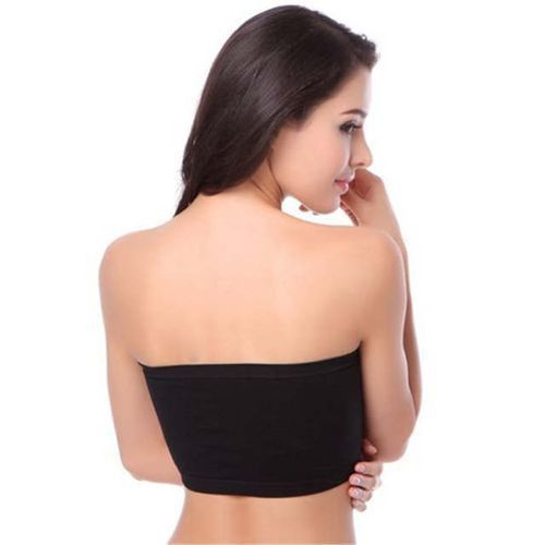 3 In 1Women Seamless Strapless Tube Tops Breathable Unpadded Bra Lady Top Breast Wrap Solid Black White Bandeau Women Yoga Sports Bras