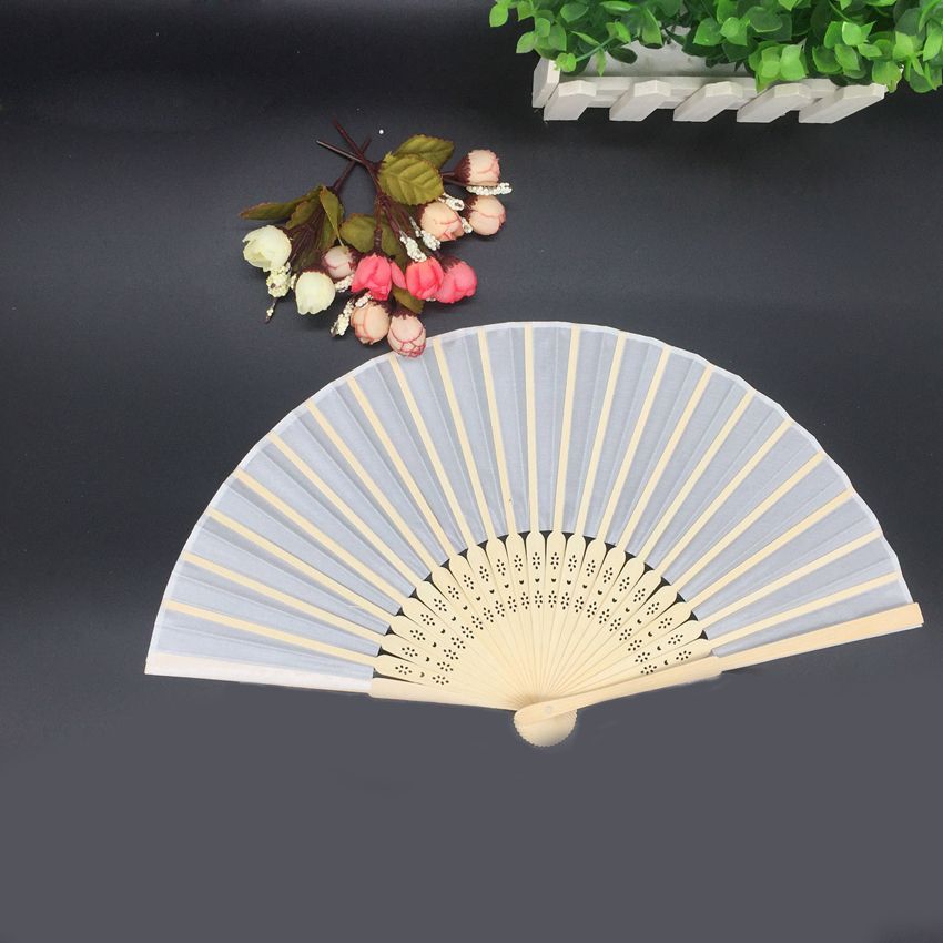 Shower Baby Decoration White Wedding Favors Ladies Gift Cream Party Halloween Custom Fan Hand 30pcs (Beige) Birthday Folding