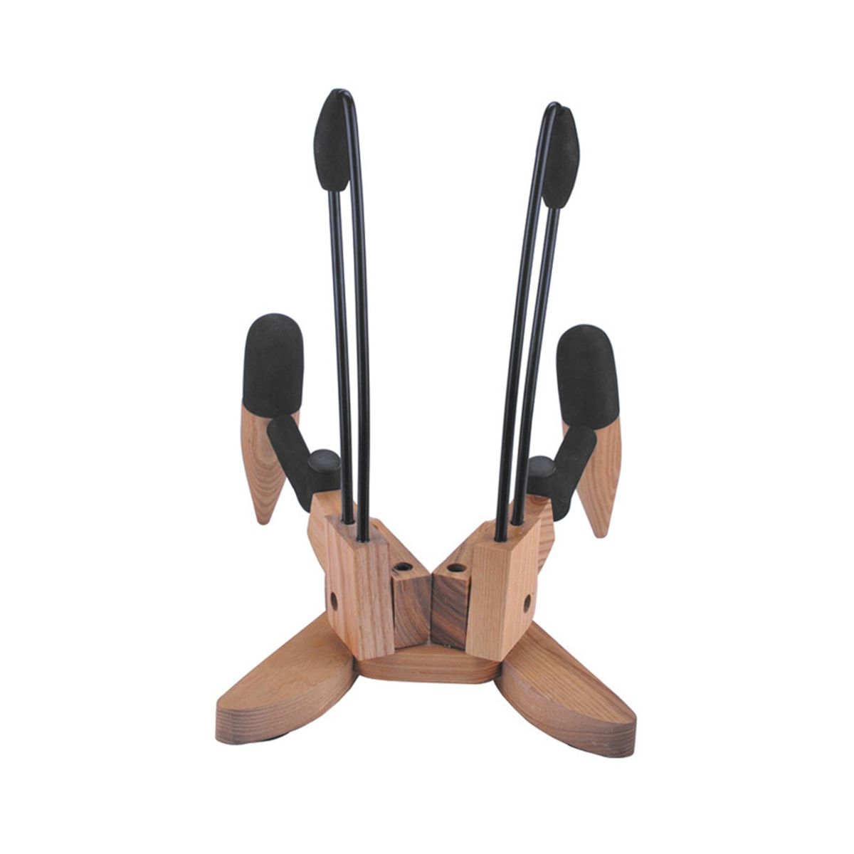 Hardwood Collapsible Folding Musical Instrument Stand Bracket Holder for Electric Guitar Bass Natural Wood Color
