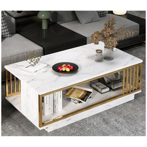 Luxury Nordic Style Wooden Center Table(Faux Marble)