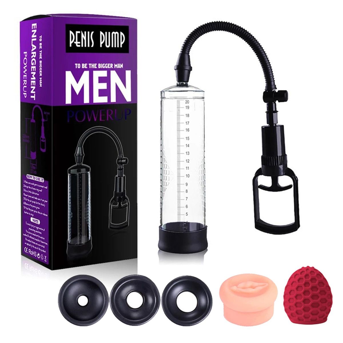 Pump Manual Vacuum Pump tre Manual Suction Vacuum Training Manual Vacuum Pump Sleeve Sex Toys for Men Strong Suction Air Release Safety Material