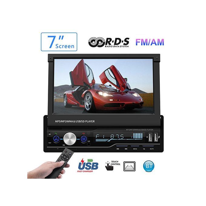 7 Inch Retractable Car MP5 Card Player Car Player Bluetooth Call Reversing Video Radio