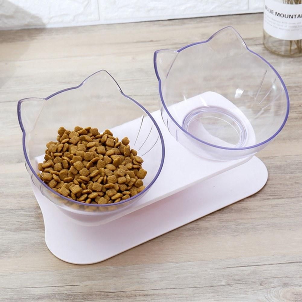 New Pet Antiskid Double Bowls With Raised Stand Pet Food And Water Bowl Perfect For Cats And Small Dogs Supplies