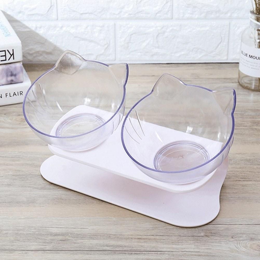 New Pet Antiskid Double Bowls With Raised Stand Pet Food And Water Bowl Perfect For Cats And Small Dogs Supplies