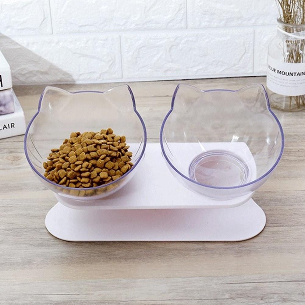 New Pet Antiskid Double Bowls With Raised Stand Pet Food And Water Bowl Perfect For Cats And Small Dogs Supplies