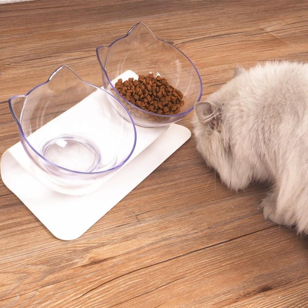 New Pet Antiskid Double Bowls With Raised Stand Pet Food And Water Bowl Perfect For Cats And Small Dogs Supplies