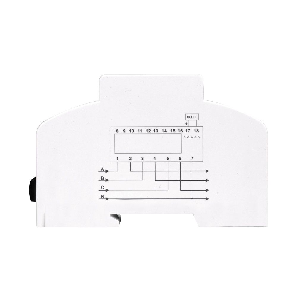 5-100A 380V AC Three Phase 4 Wires LCD Digital Energy Meter KWh Power Consumption Electricity Measurement 35mm DIN Rail Mounting