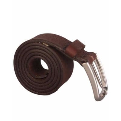 Leather Buckle Belt - Brown