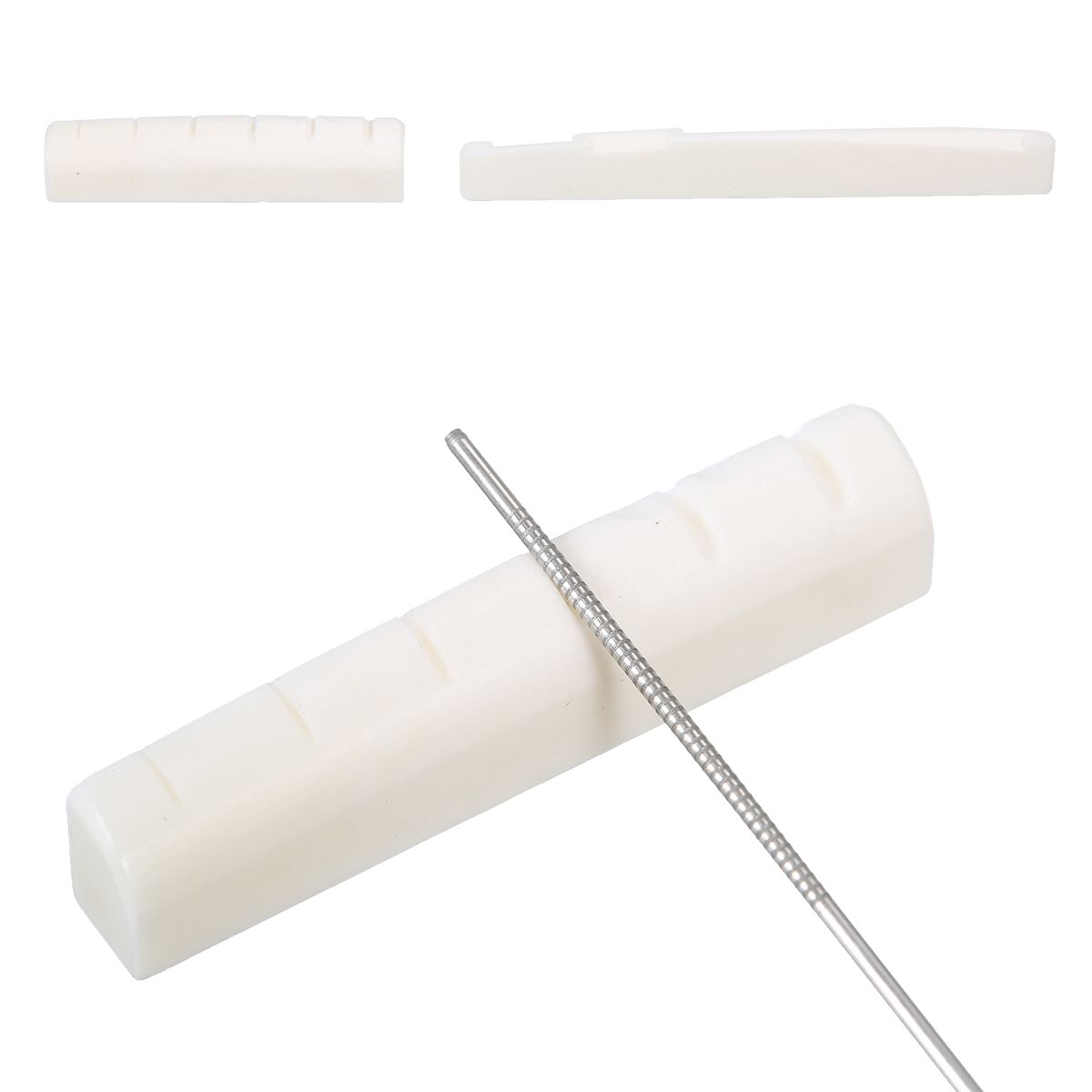 6 String Acoustic Guitar Nut And Saddle Pre-Slotted Bone