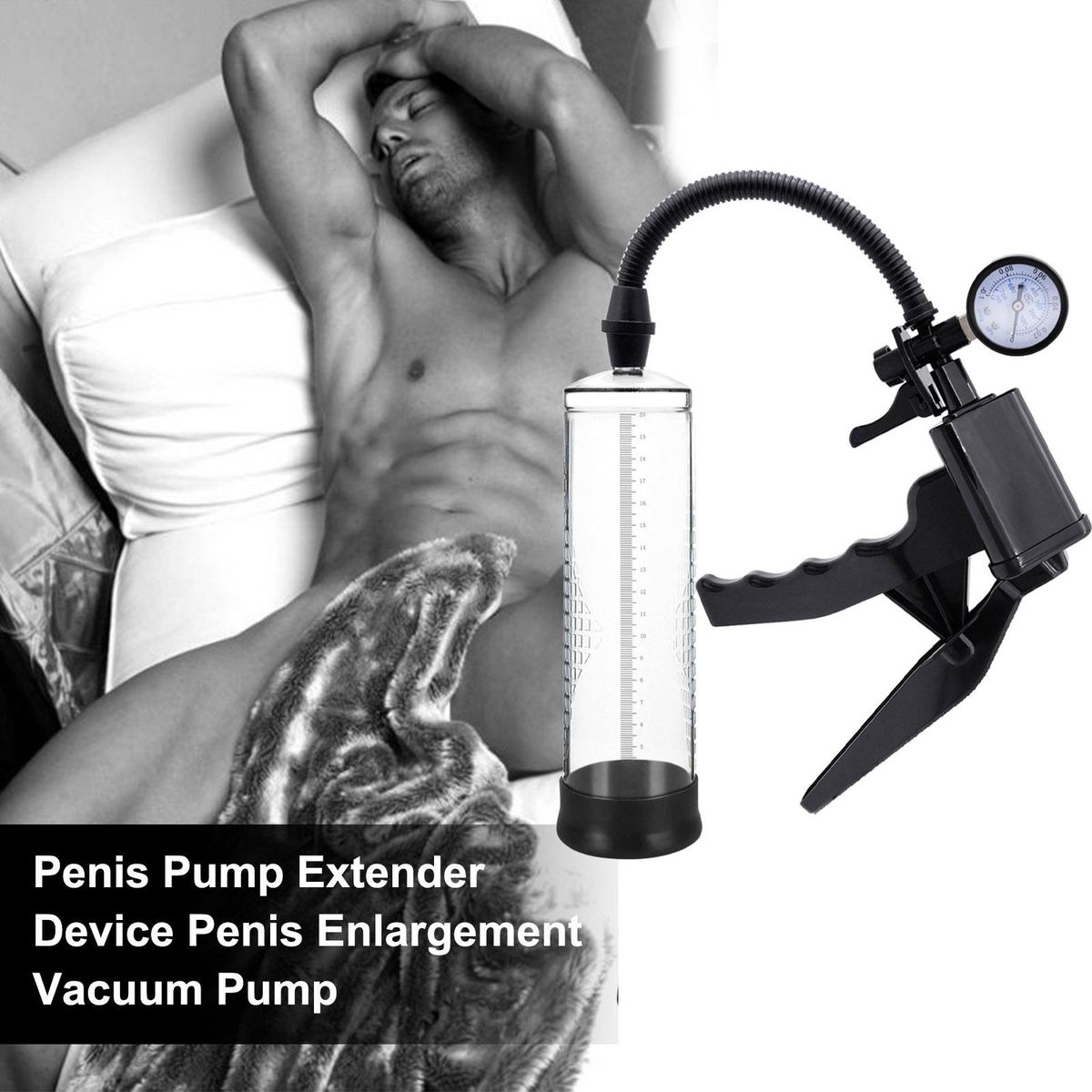 Penis Enlargement Vacuum Pump Penis Extender Enlarger Male Stamina Trainer for Bigger Stronger Erections Adult Sex Toy
