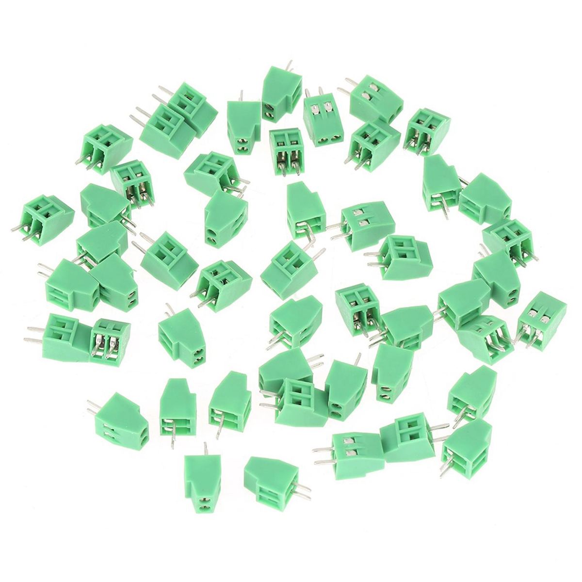 50Pcs Screw Terminal Blocks 2.54mm Pitch 2 Pole 2 Pin Wire Solder Terminal Blocks
