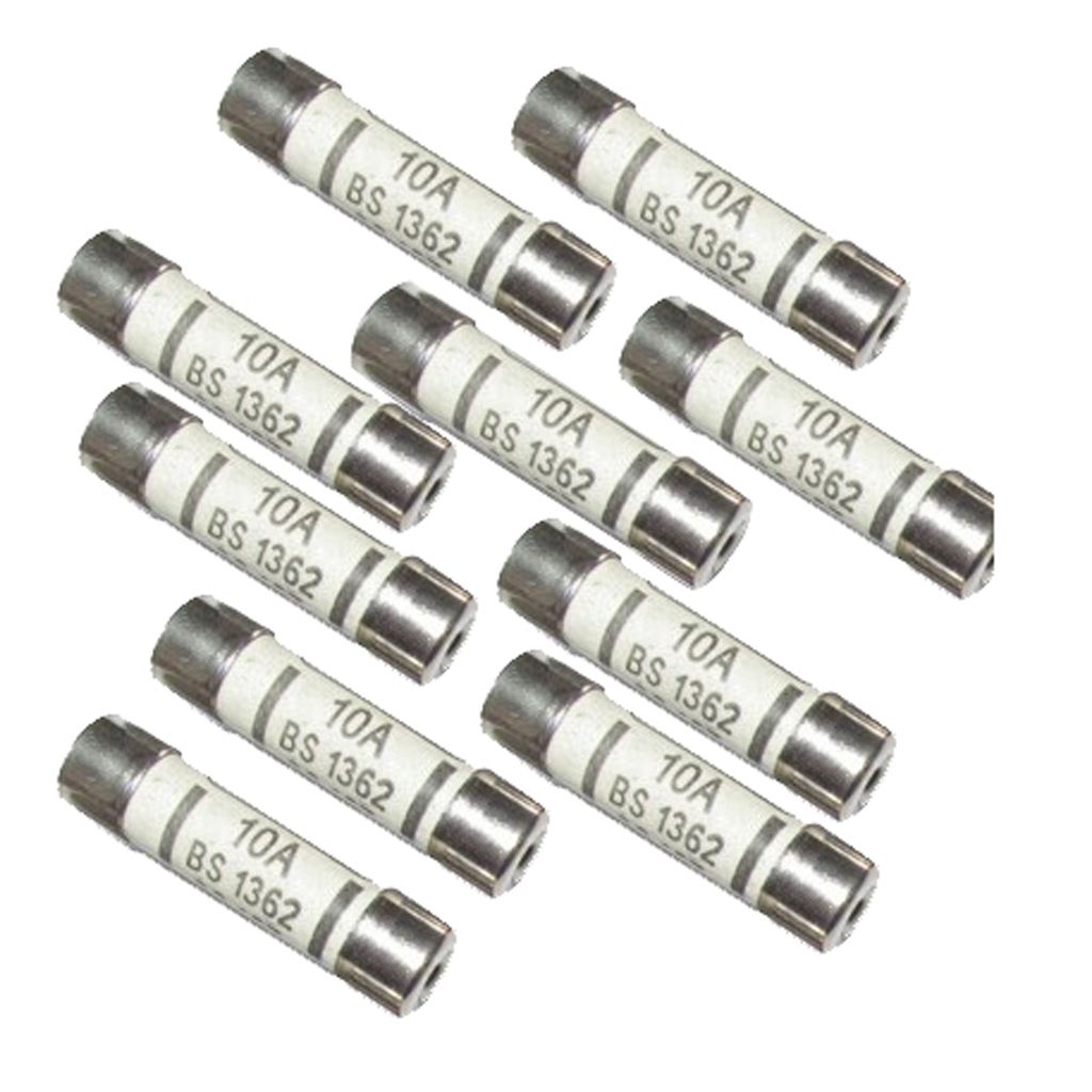 10 Pieces Fuse Ceramic Fuse Tube BS1362 10A 6x25 For